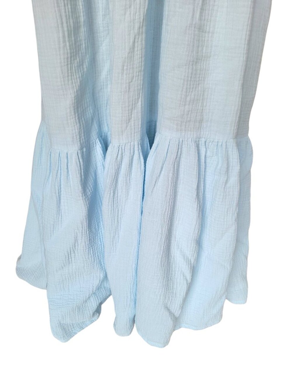 Honorine Light Baby Blue Tiered Neck Straps Maxi Dress Women's Size XS (Fits M!) - Picture 7 of 12